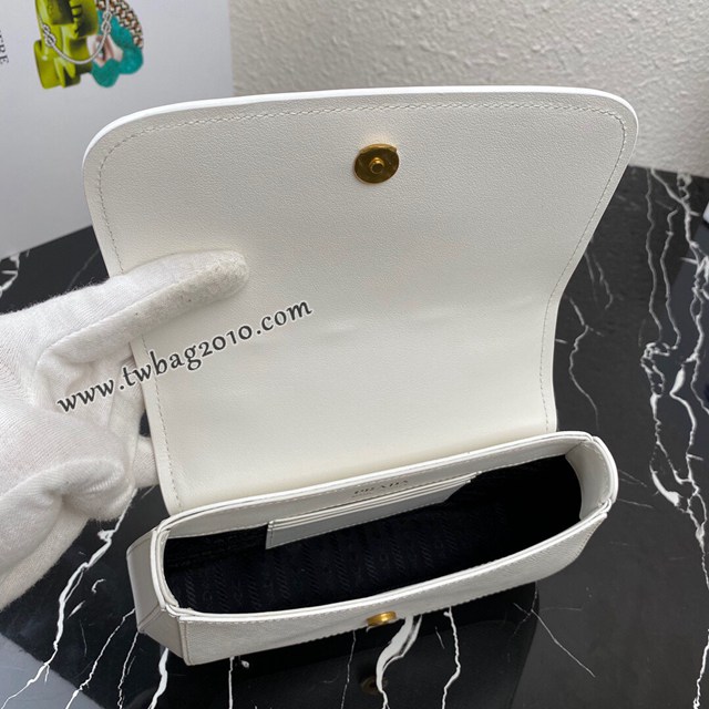 Prada專櫃新款Saffiano皮革女包 1BD275 普拉達全銅古金鏈條斜挎單肩女包 csp1449
